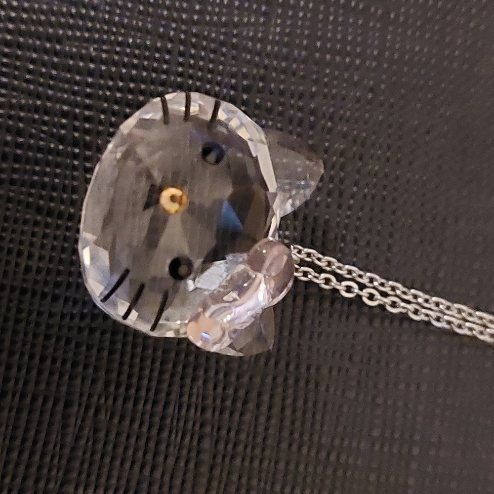 Swarovski Crystal Hello Kitty Necklace with Silver Chain